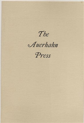 Item #1173 THE AUERHAHN PRESS. Auerhahn Press, Catalogue