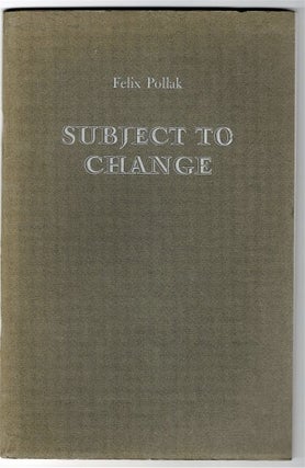 Item #1264 SUBJECT TO CHANGE (signed & inscribed by Pollack). Felix POLLACK