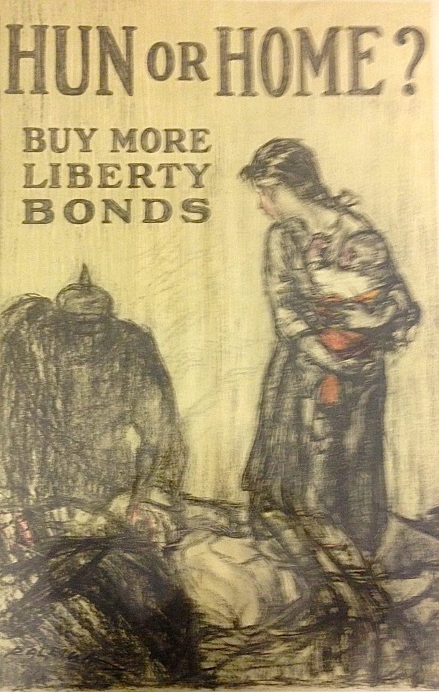 Item #1659 Hun or Home? Buy More Liberty Bonds [poster]. WOMEN WWI, HENRY RALEIGH, artist.