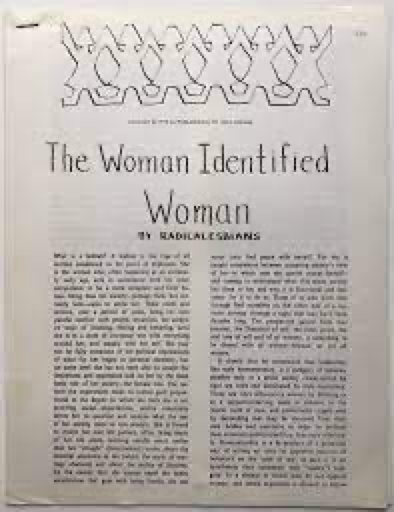 Item #1893 The Woman Identified Woman. Radicalesbians.