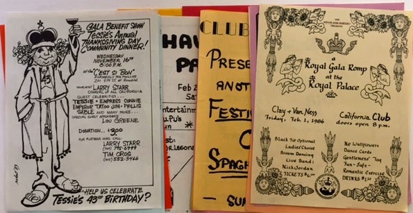 Item #201229 SAN FRANCISCO BAR AND TAVERN HANDBILLS 34 fliers advertising events in the 1980s